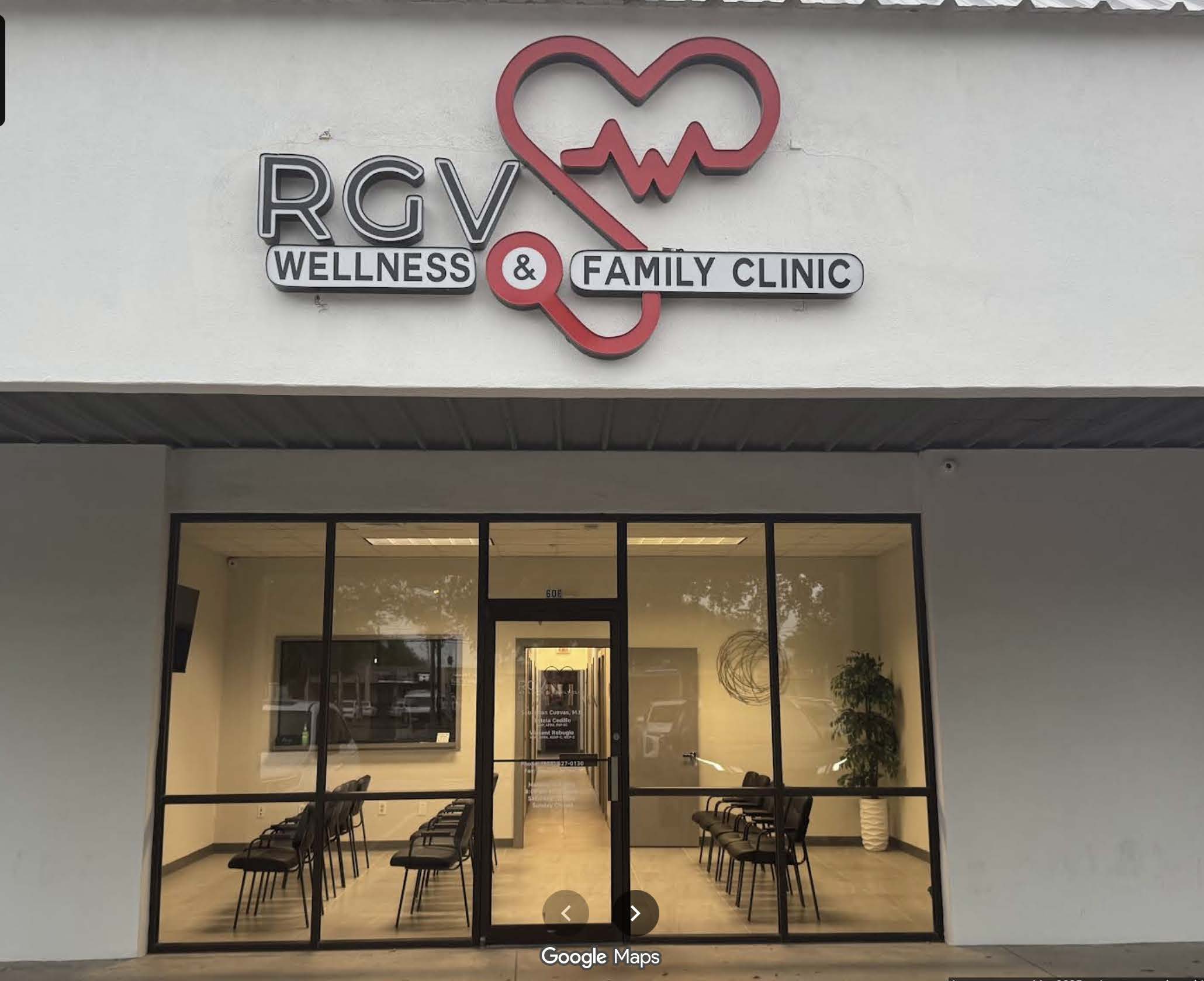 Letrero luminoso para RGV Wellness & Family Clinic en McAllen, TX