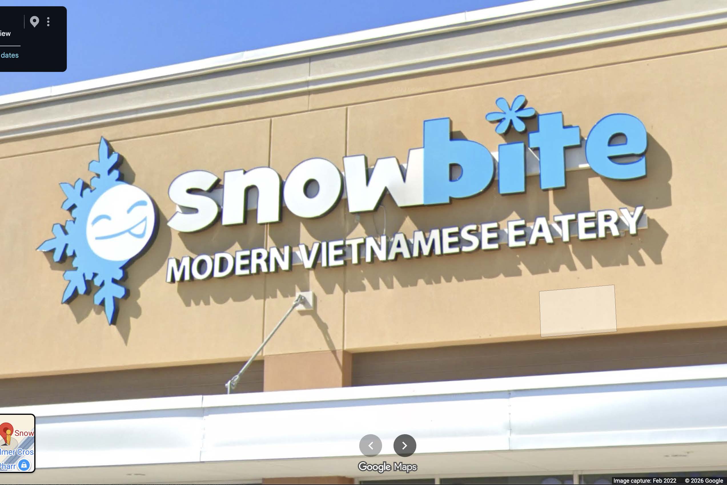 Letrero luminoso para Snowbite Modern Vietnamese en Pharr, TX